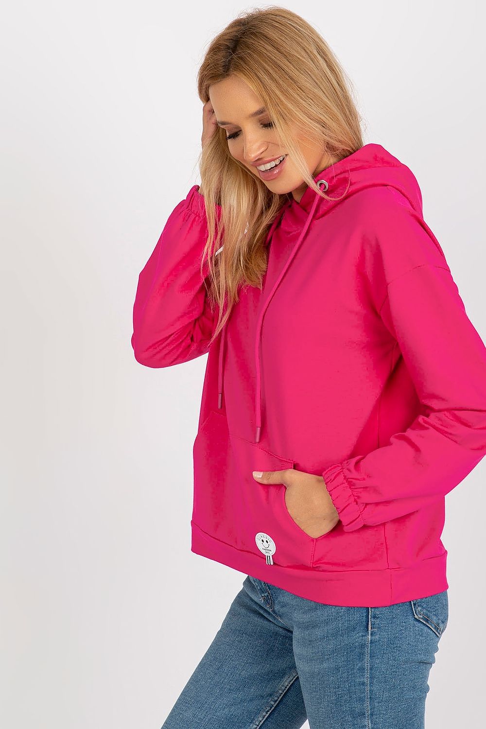 Relevance Kapuzen-Sweatshirt pink mit Kängurutasche, Seitenansicht