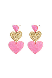 Statement-Ohrringe mit Glitzerherzen