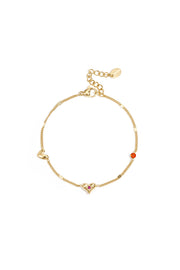 Armband mit Herz- und Steinmuster