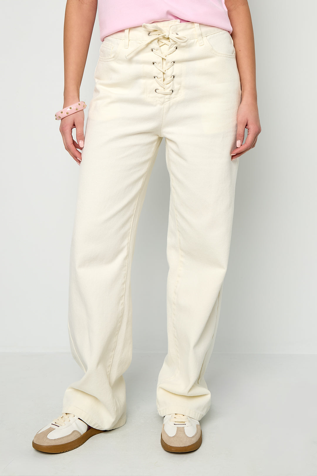 Gimme Off-White Straight Denim Pants - All Fit Comfort