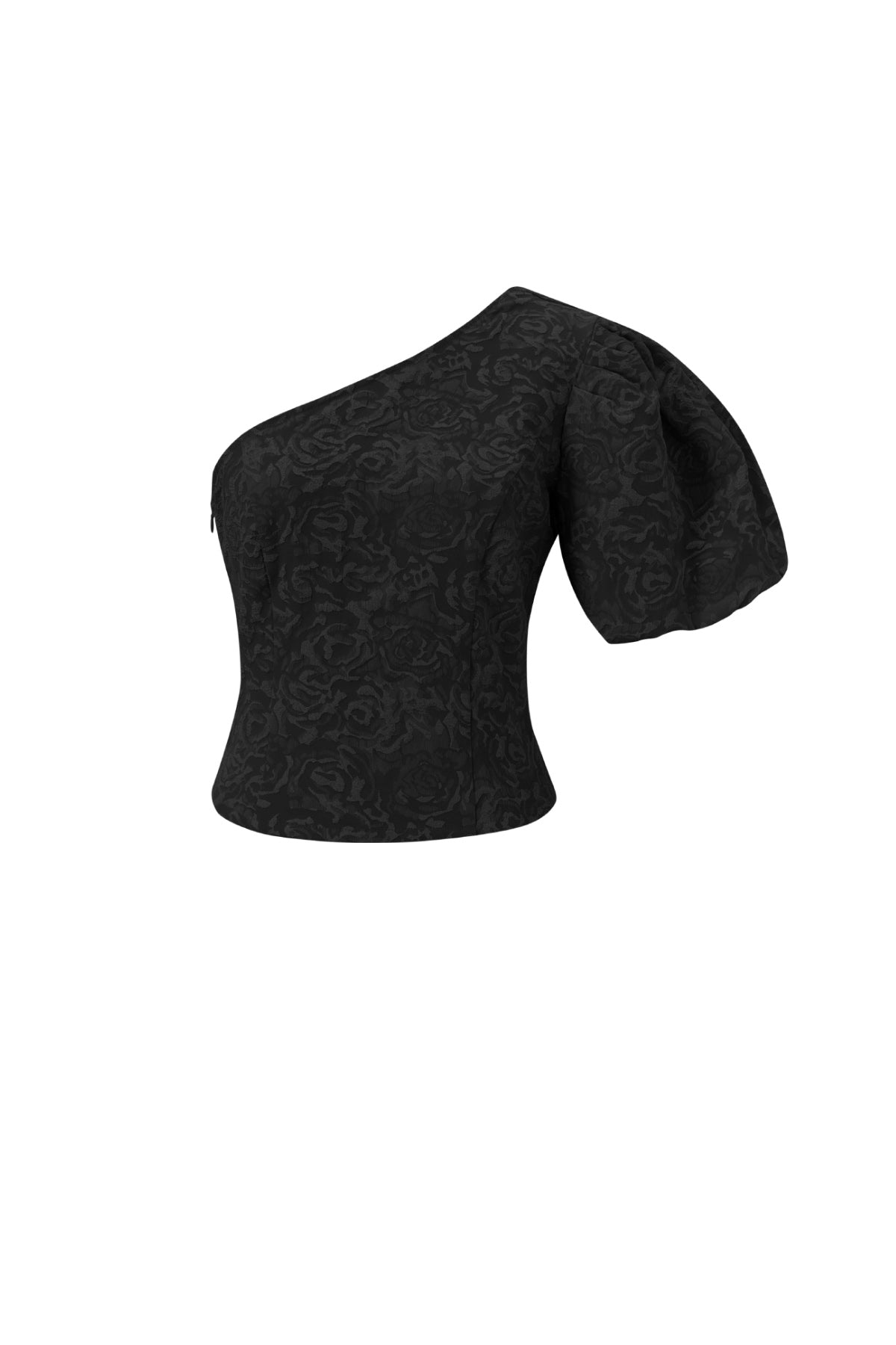 Gewebte Polyesterfasern Damen Ein-Schulter Oberteil Elegantes Blumenmuster