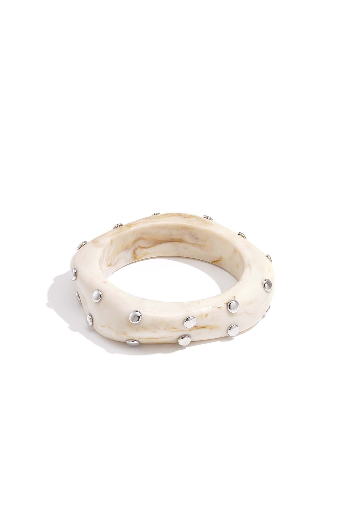 Kreisförmige Armreifen aus Kunstharz, Hip-Hop/Rock-Stil, schlichte Alltagskollektion, Damenschmuck