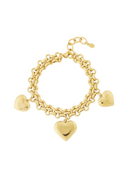 Trio Armband mit auffälligem Herz