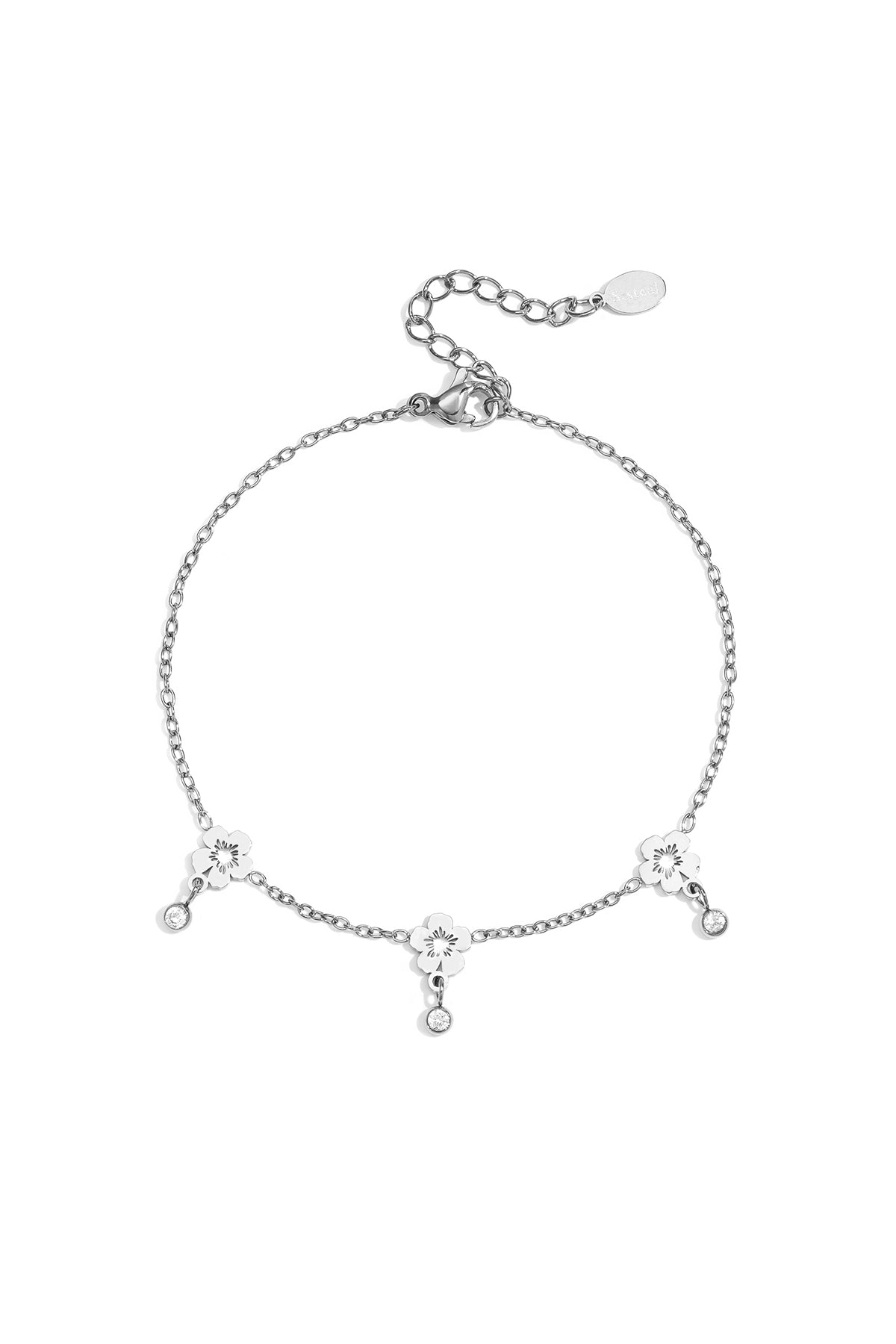 Edelstahl-Charm-Armbänder, Blumenmuster, schlichte Alltagsserie, Damenschmuck