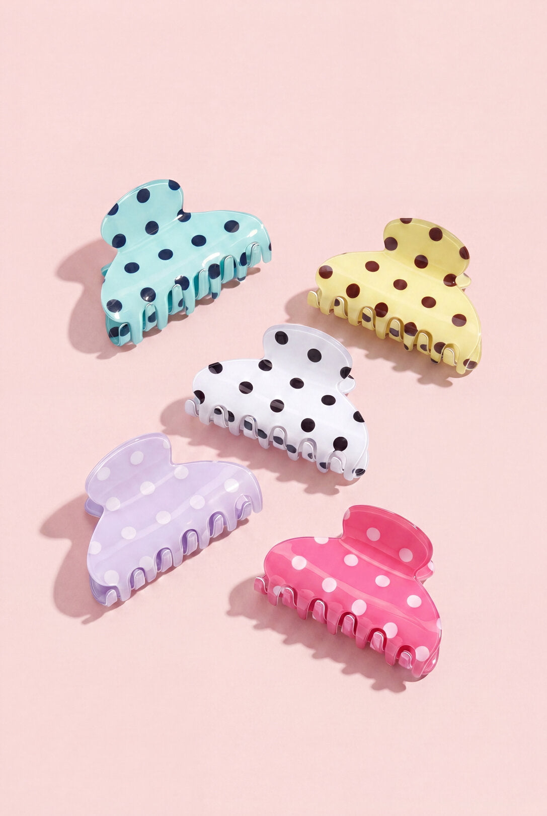 Haarspangen mit Polka-Dots, Alltags-Imitation aus Acetatfolie, Alltagsaccessoires