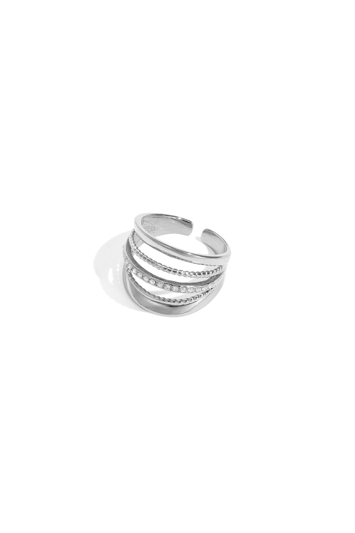 Edelstahl Statement Ringe Linien Casual Daily Simple Serie Damenschmuck