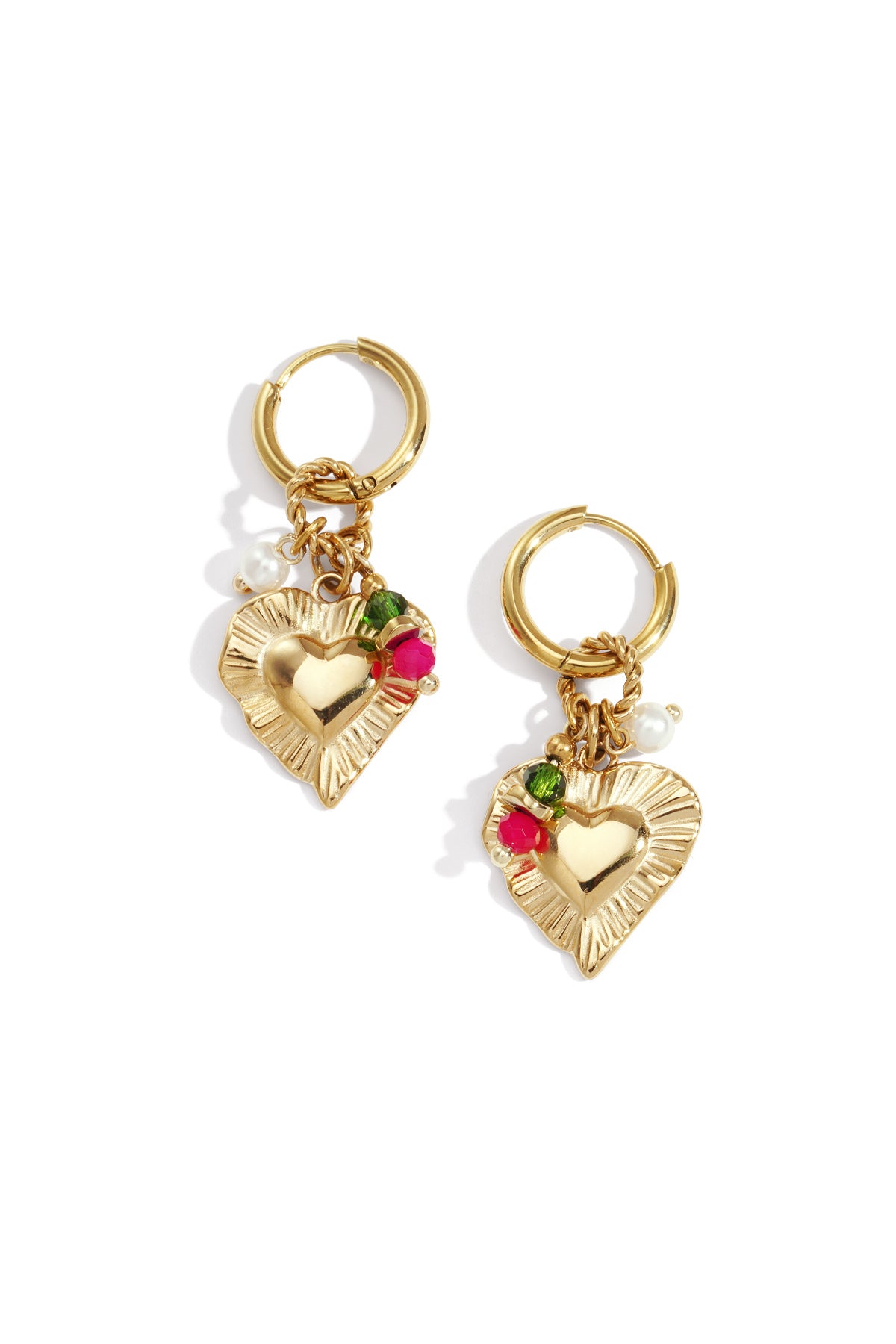 Herz-Happy-Charm-Ohrringe