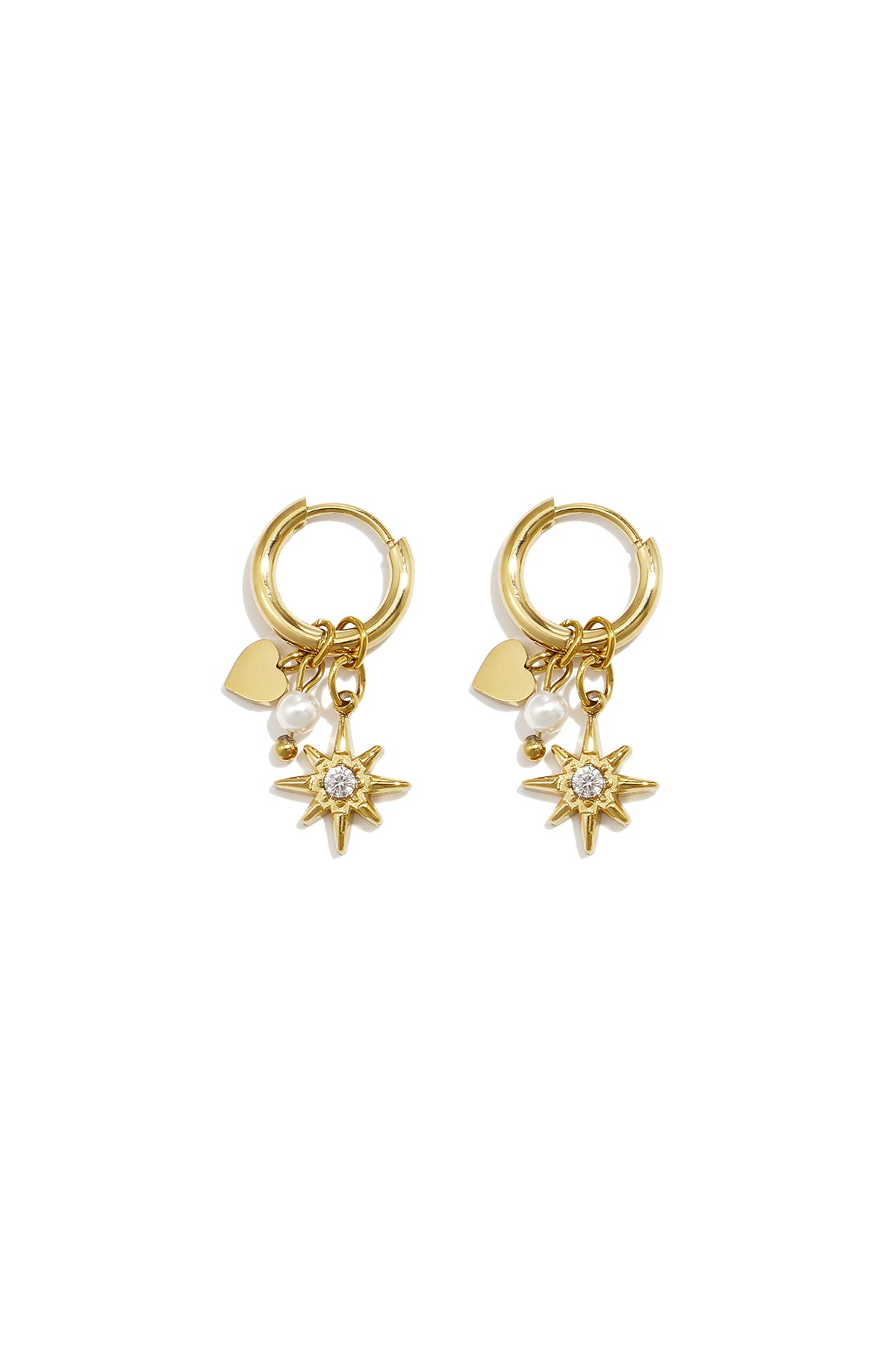 Herzförmige Ohrhänger aus Edelstahl, schlichte Serie „Damenschmuck“