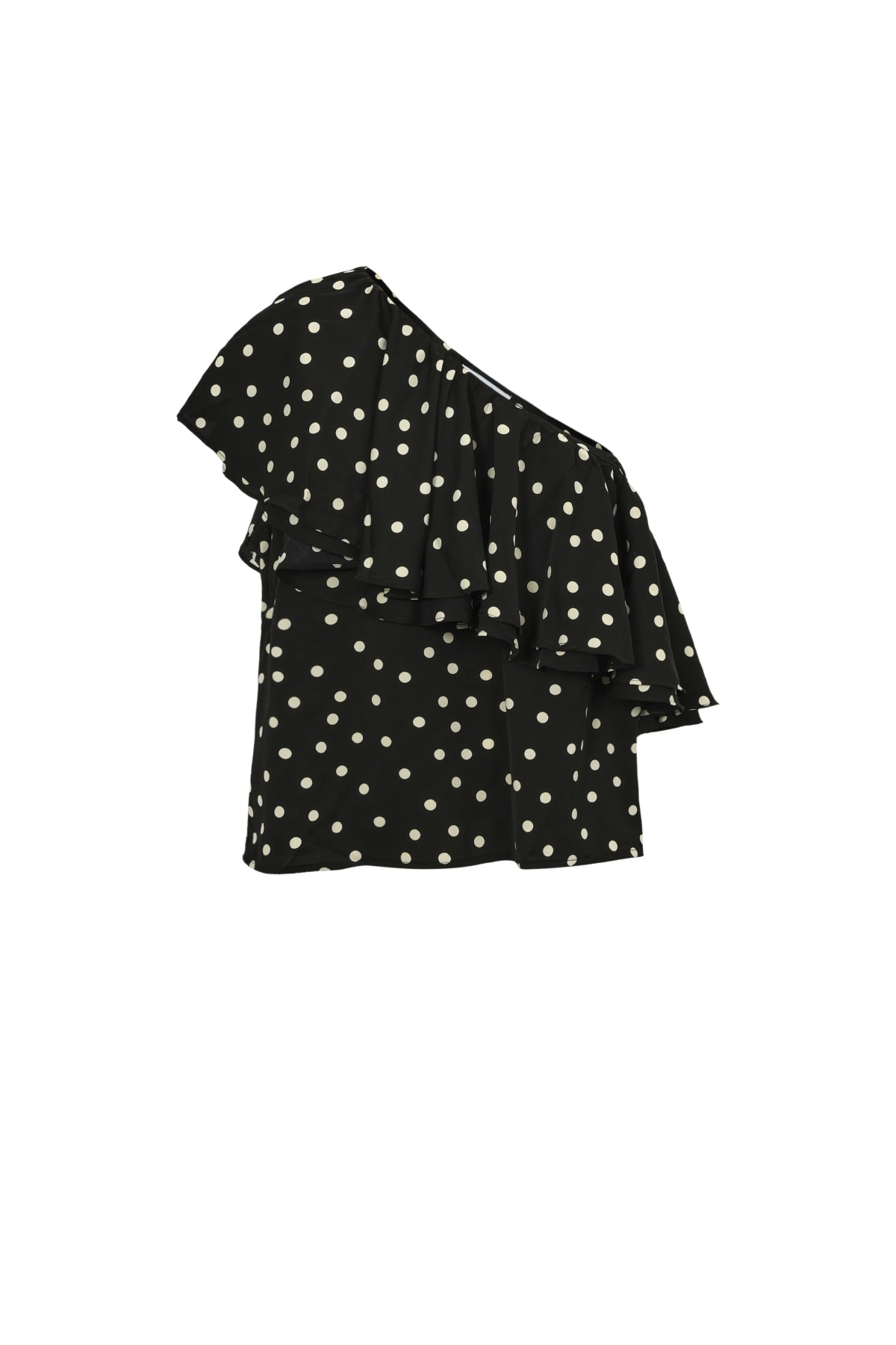 Ein-Schulter-Top mit Polka-Dots