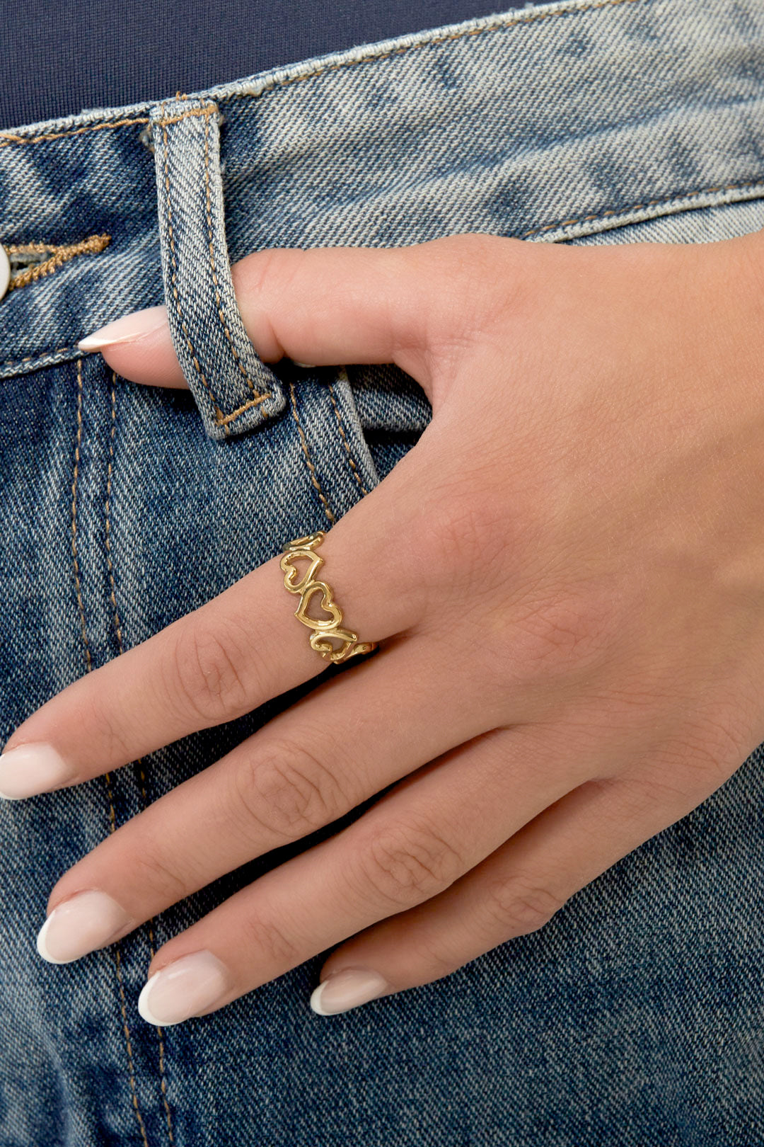 Edelstahl Minimalistische Ringe Herz Casual Täglich Einfache Serie frauen schmuck