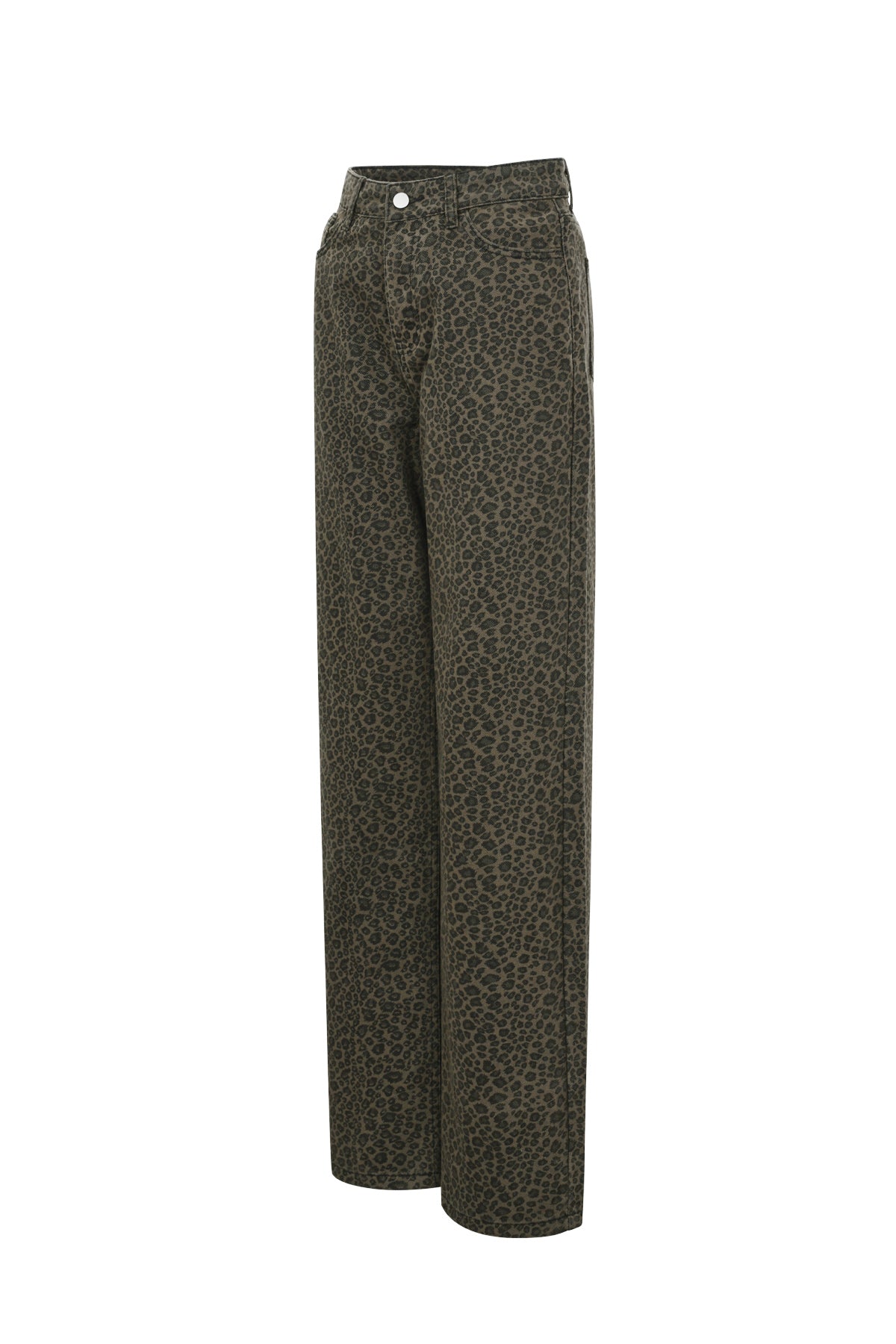 Gewebte Baumwolle Damen Gerade Hose Leopardenmuster Herbst/Winter
