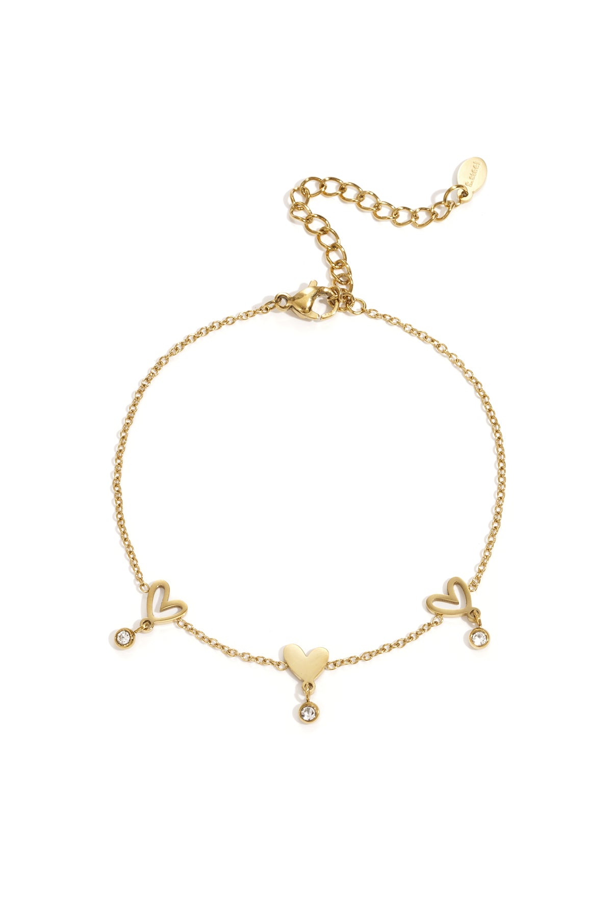 Edelstahl-Kettenarmbänder Herz Casual Daily Simple Series Damenschmuck