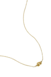 Schlichte Halskette mit geknotetem Anhänger – Goldfarbe  - Goldfarbefarbe