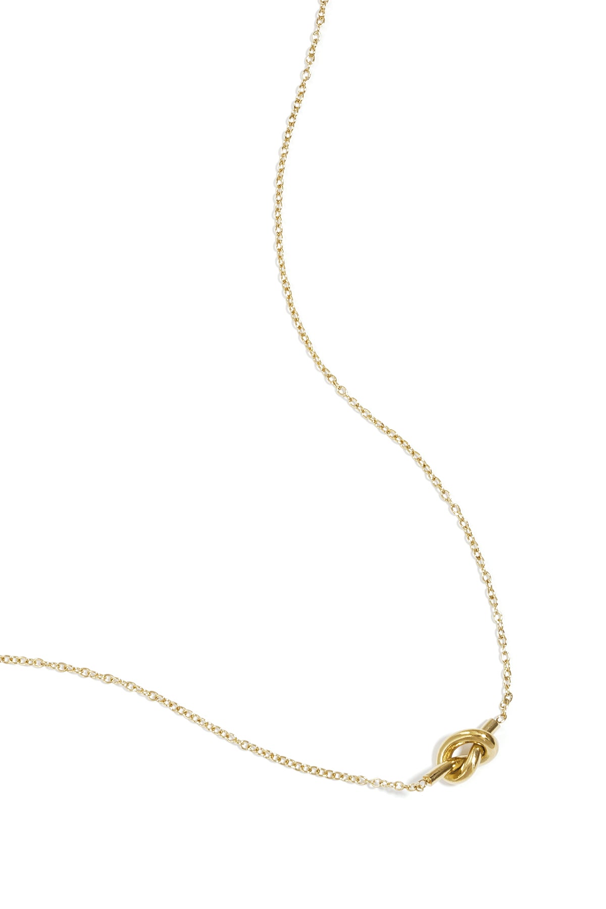 Schlichte Halskette mit geknotetem Anhänger – Goldfarbe  - Goldfarbefarbe