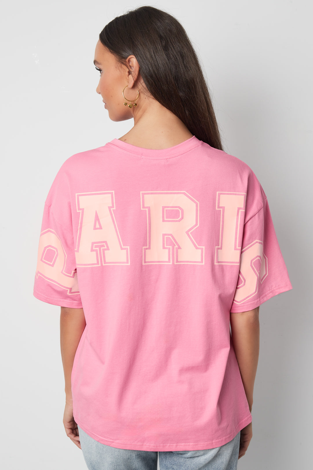 Cotton Damen T-Shirt Casual Letters