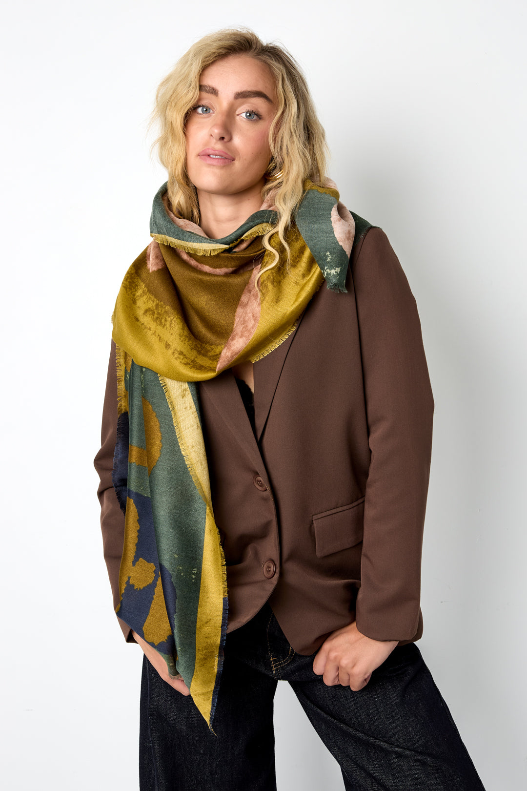 Sommerschals, unregelmäßige Form, Polyester, Alltagsaccessoires