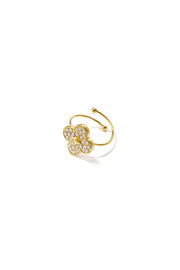 Minimalistische Ringe aus 14-karätig vergoldetem Edelstahl, Clover Simple Daily Simple Serie, Damenschmuck
