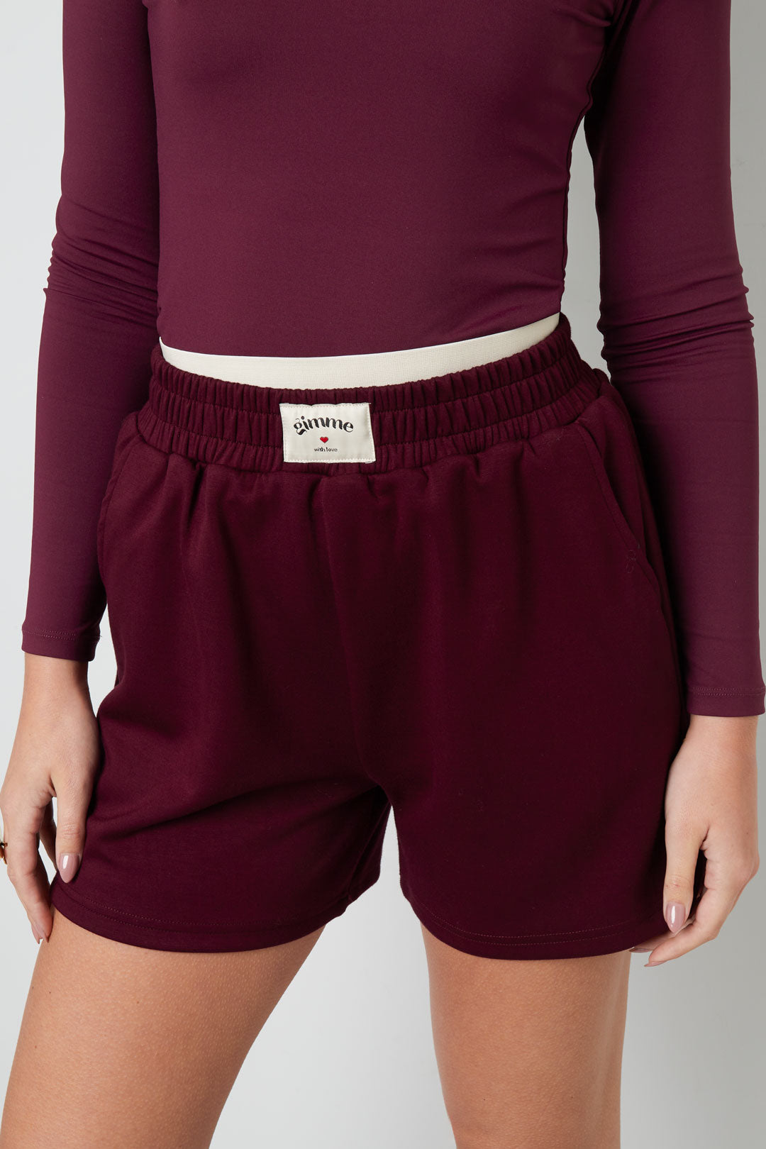 Gestrickte Polyesterfaser Damen Casual Shorts Sporty Einfarbig