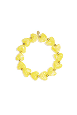 Elastic heart beaded bracelet