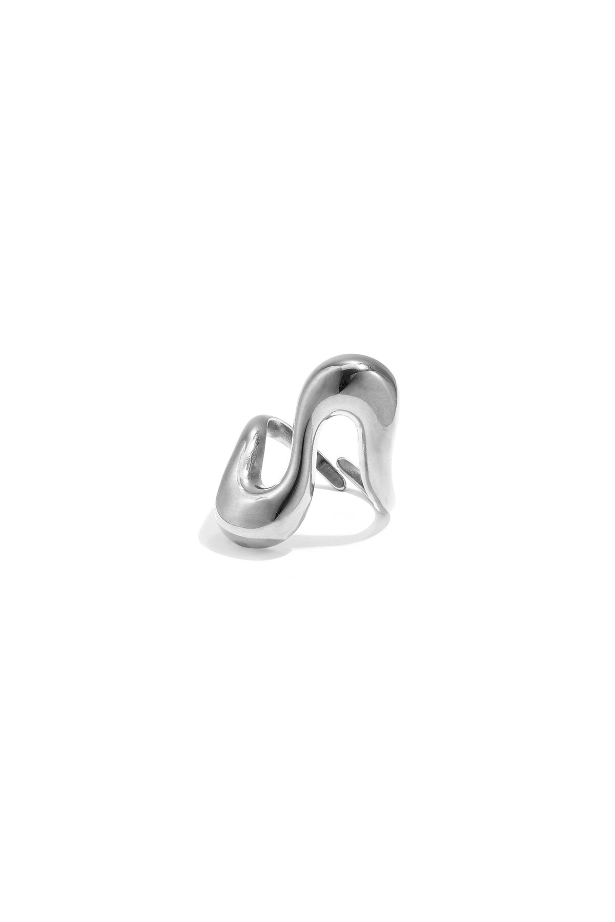 Wavy adjustable statement ring