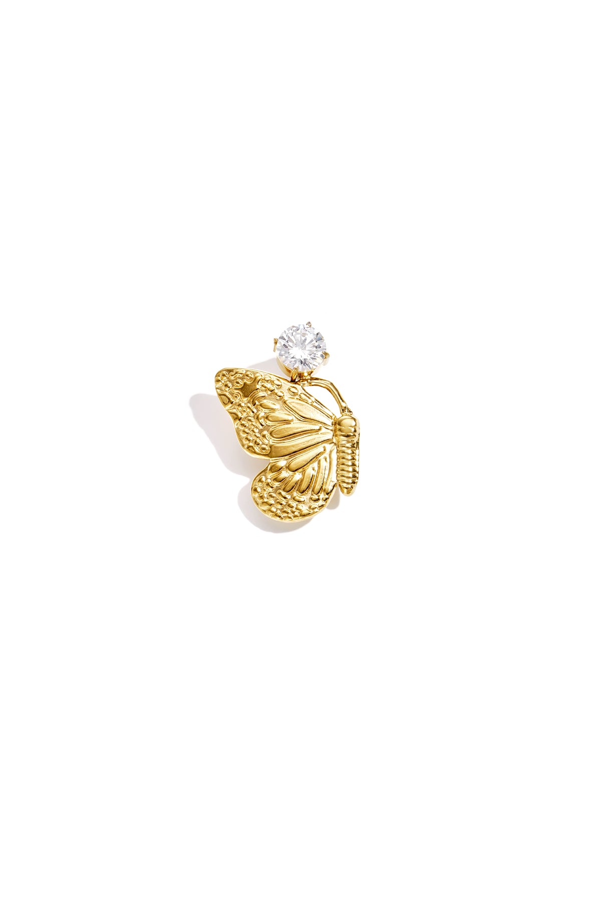 Brosche aus Edelstahl, Schmetterlingsmotiv, schlichte Serie „Alltagsschmuck“, Damenschmuck