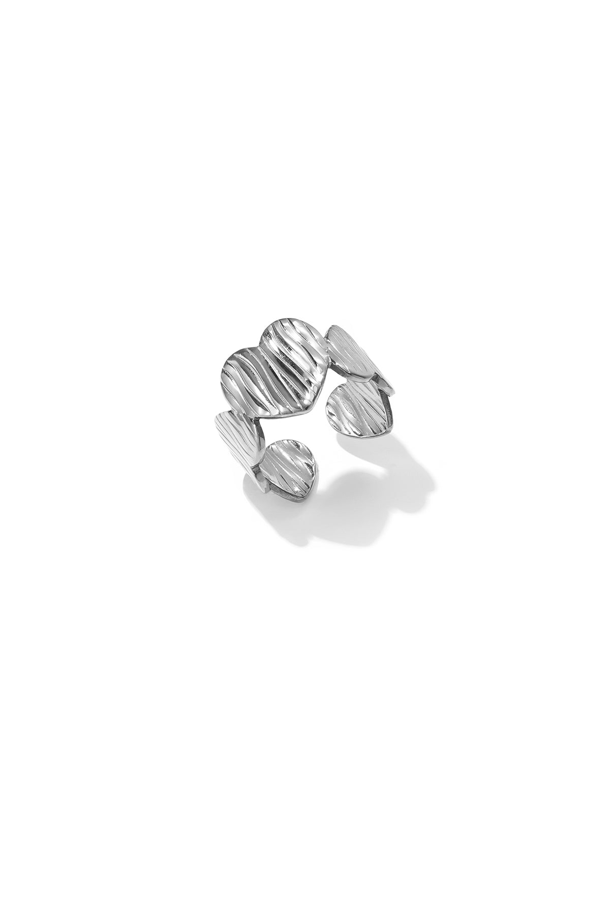 Minimalistische Ringe aus Edelstahl, Herzform, schlichte Alltags-Serie, Damenschmuck