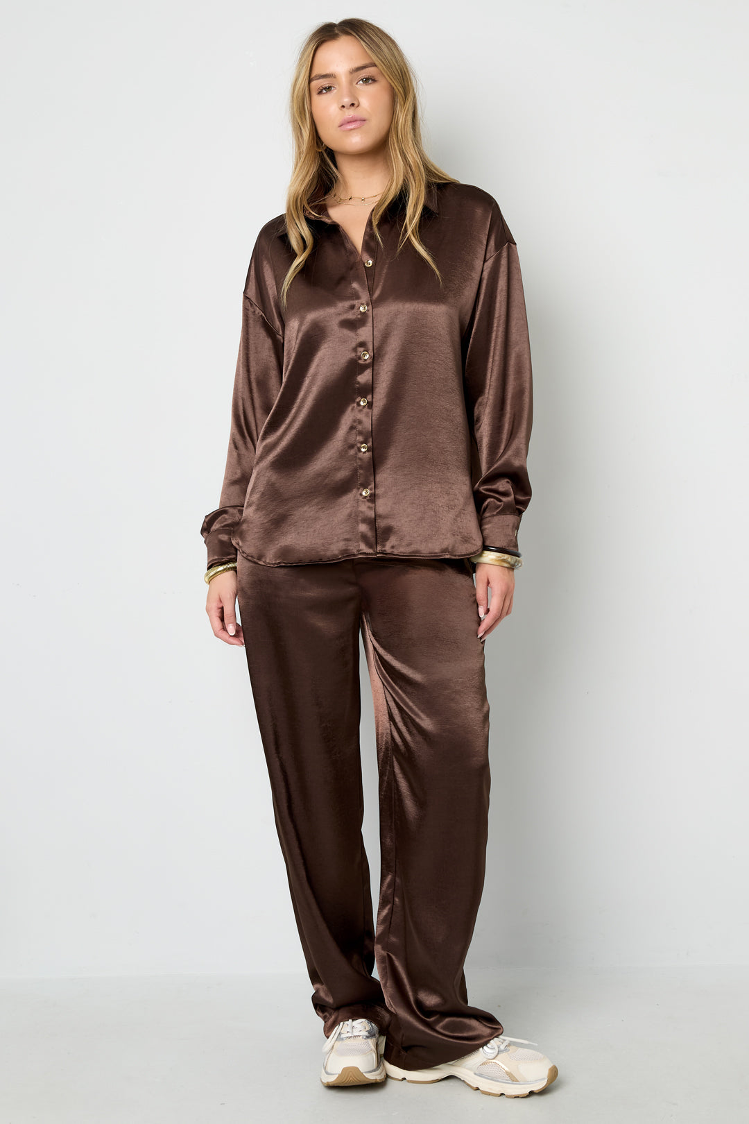 Gewebte Polyesterfasern Damen-Hose Gerade Schnitt Casual Einfarbig Herbst/Winter