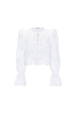 Baumwolle Gewebt Damen Langarm Oberteil Casual Cutout