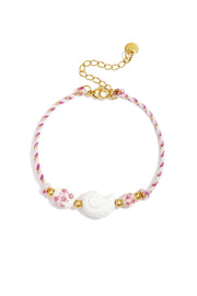 Seilarmband mit Perlen in Muschel- und Blumendesign