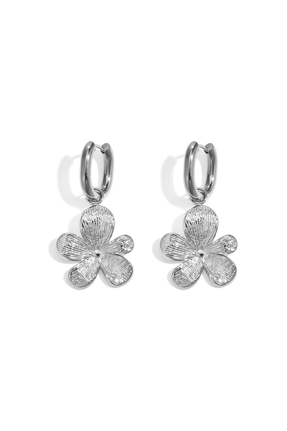 Ohrhänger aus Edelstahl, schlichtes Blumenmuster, schlichte Alltags-Serie, Damenschmuck