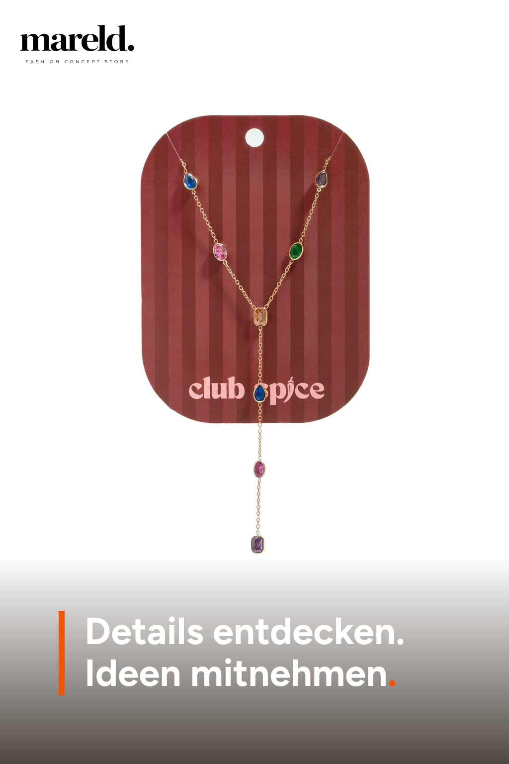 Club Spice Halskette mit geometrischem Anhänger. Details entdecken. Ideen mitnehmen.