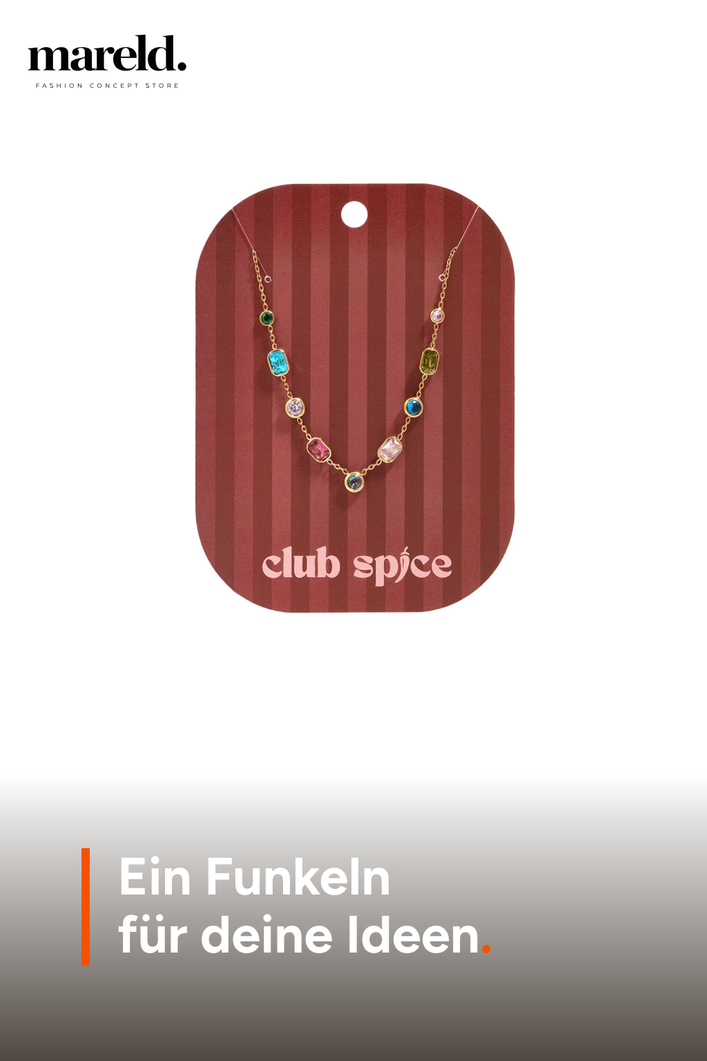 Club Spice Halskette mit geometrischen Zirkonsteinen. Ein Funkeln für deine Ideen.