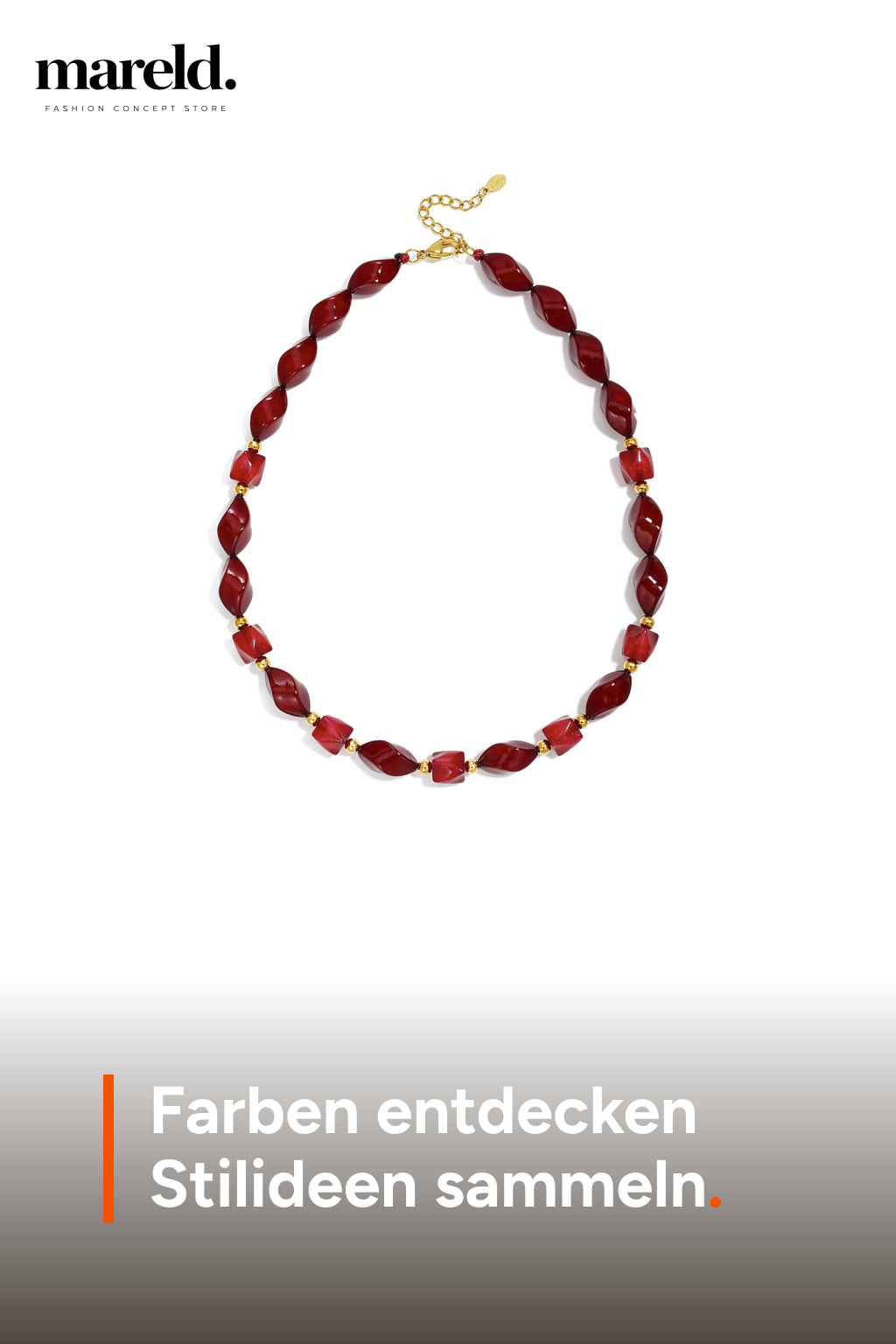 Yehwang Halskette mit unregelmäßigen Acrylperlen. Farben entdecken Stilideen sammeln.
